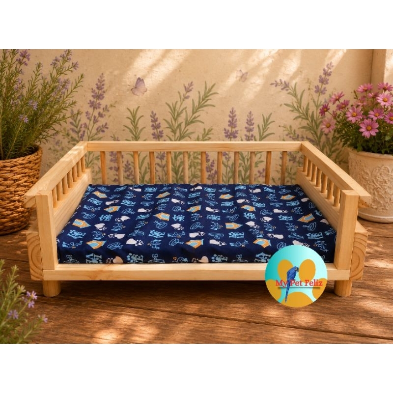 Caminha para cachorro com estofado, cama para cachorro,  caminha para gato, caminha para Coelho - Madeira e estofado