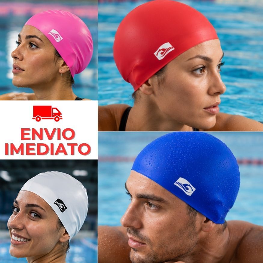 Touca de Natação Premium - Silicone Unissex - Adulto e Juvenil - Hidroginastica - Proteção Cabelo