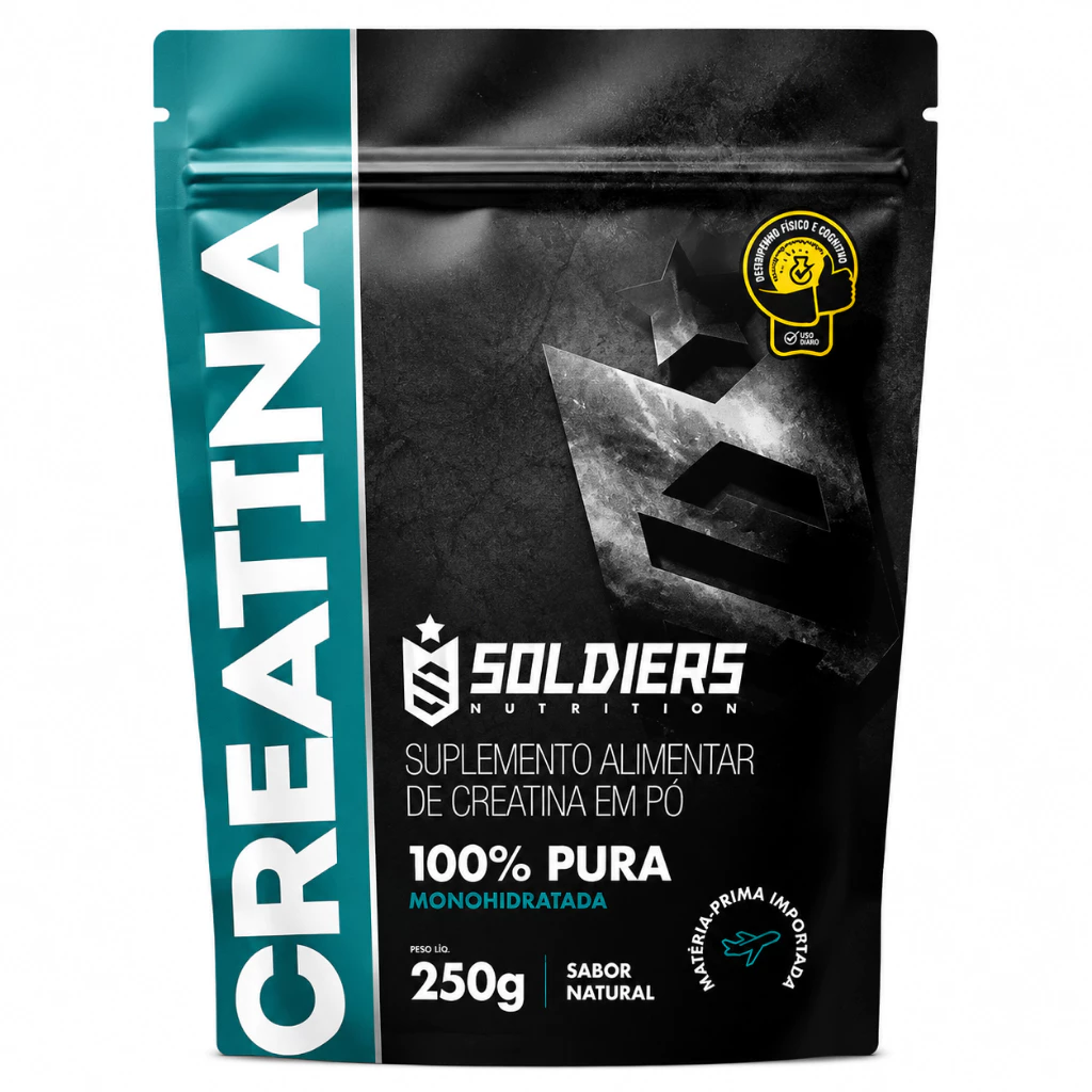 Creatina Monohidratada 250g 100% Pura Importada Soldiers Nutrition Suplemento Performance Muscular Força — imagem 1