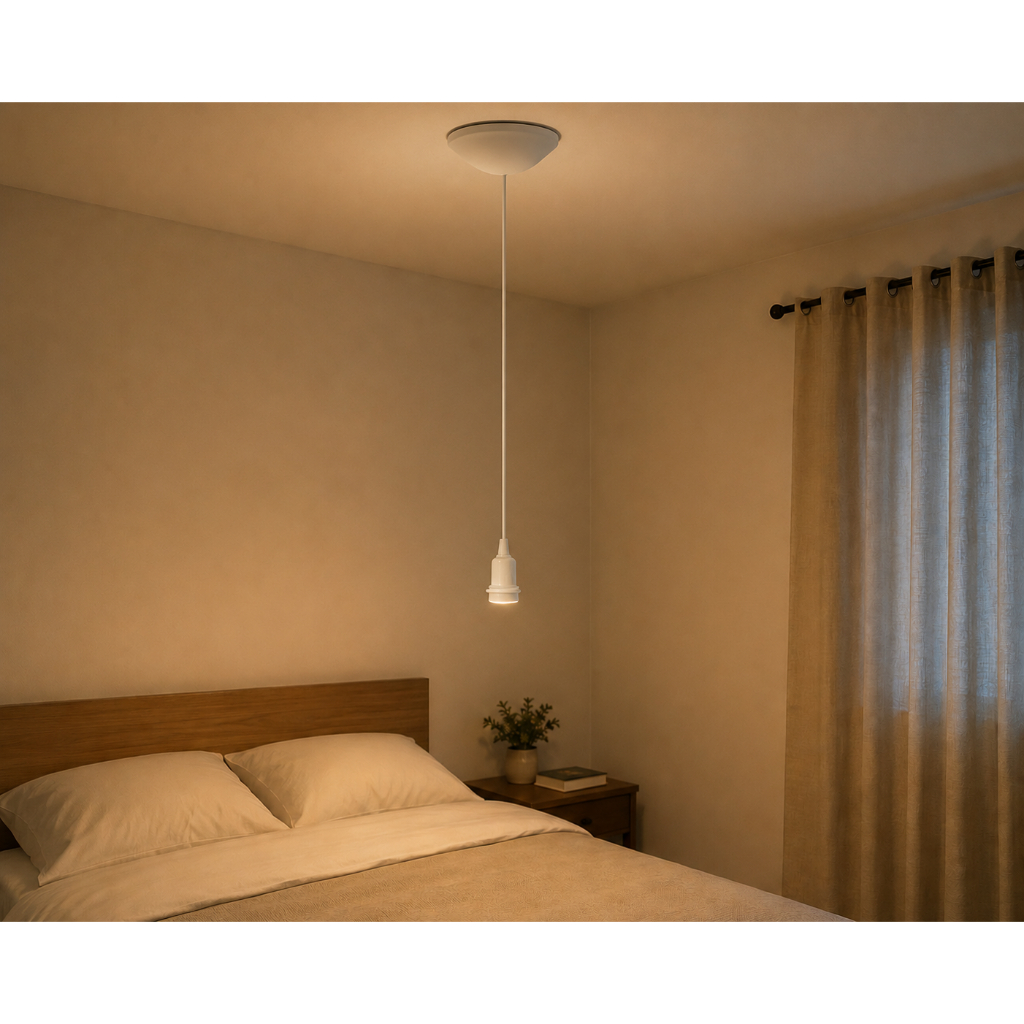Pendente Luminária Instalação Decorativo Retrô E27 Coluna Branco 110/220v