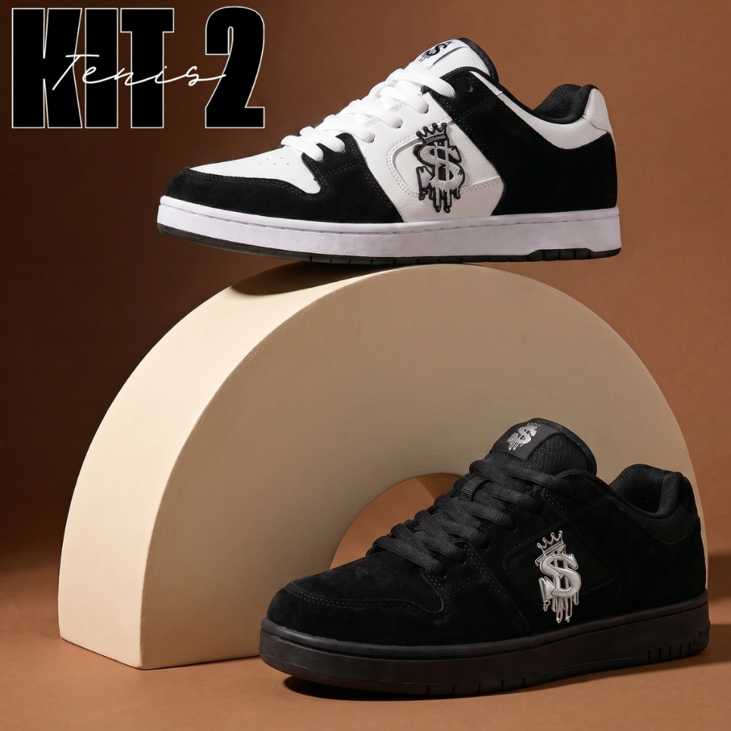 Kit 2 Tenis Masculino Corrida Amortecimento Leve Pisada Segura Movimento Ativo Dinamico