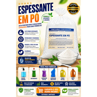 Espessante em pó 2kg uso Profissional Saneante, Detergete, Sabão liquio, desinfetante