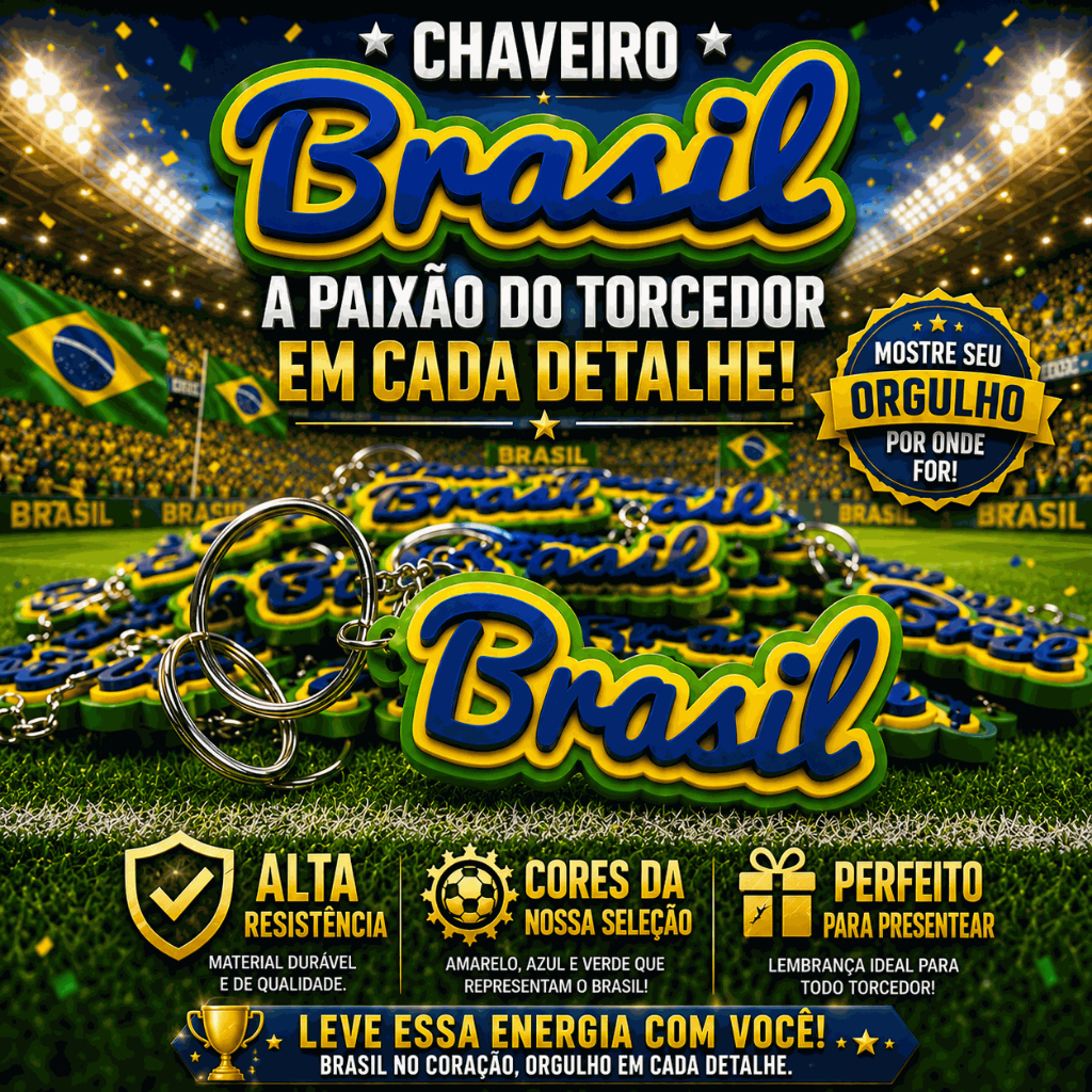 Chaveiro Brasil Torcedor Futebol Seleção Brasileira Presente