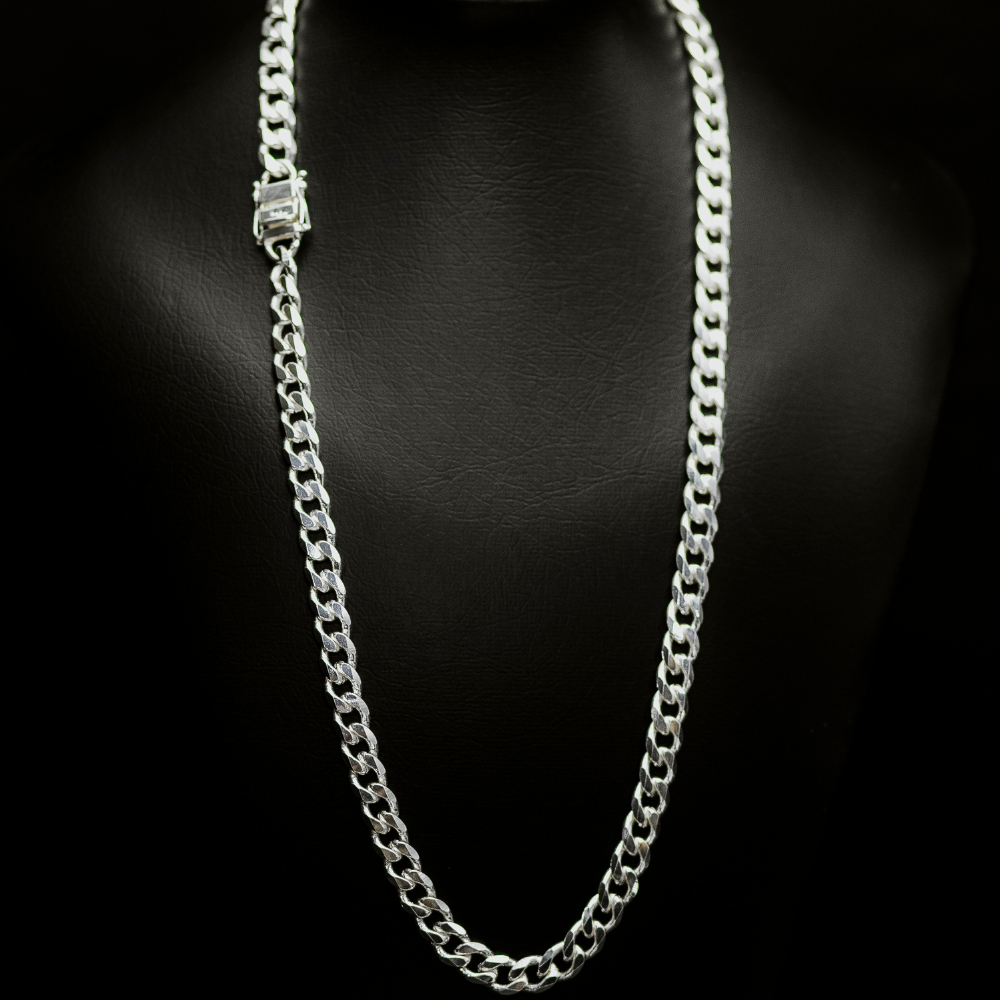 Kit Corrente Prata 925 Modelo 1x1 10mm 70cm Com Pulseira 10mm 20cm Conjuto Prata Mista Masculina — imagem 2 de 2