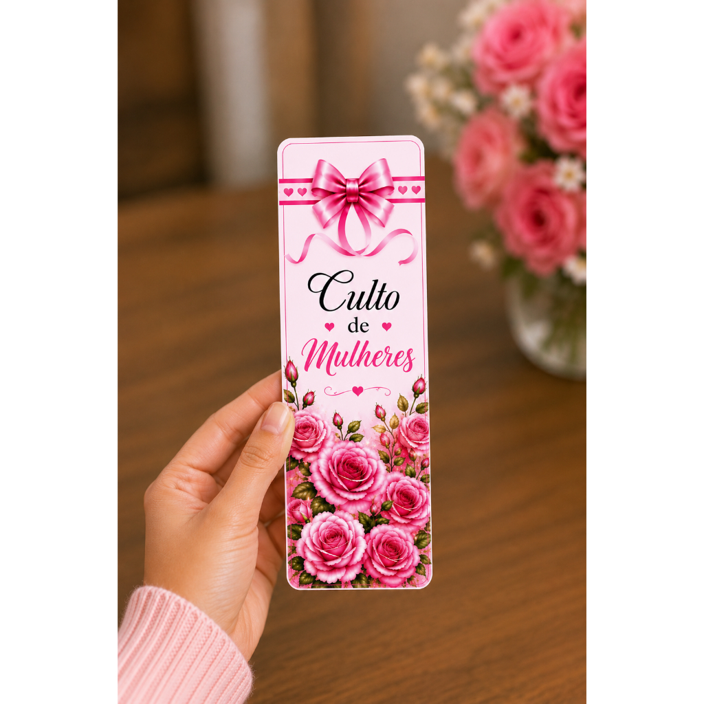 Marcador de Página Cristão Feminino para Bíblia Livro Devocional Culto de Mulheres Congresso Feminino Lembrancinha