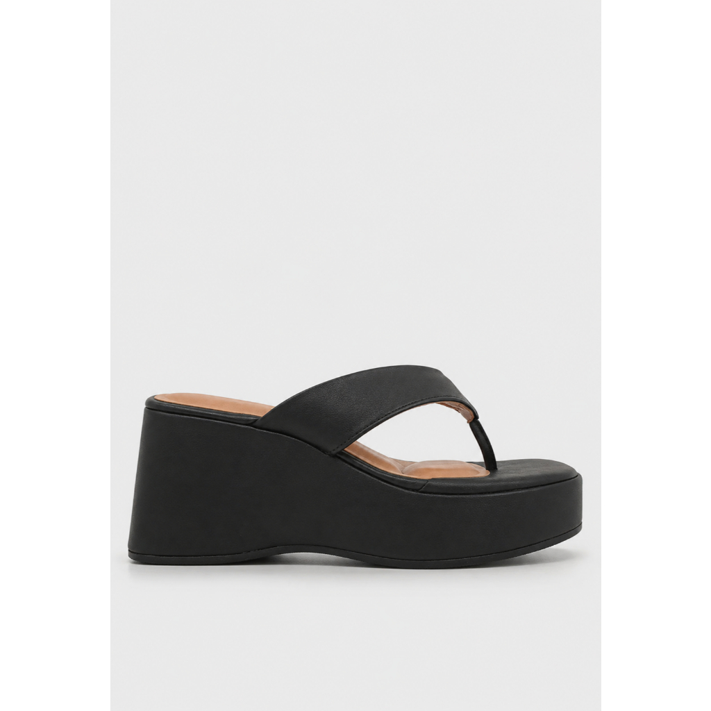 Tamanco Vizzano Feminino Preto Anabela Plataforma Alta Dedo Casual Confortável 6559-106-7286