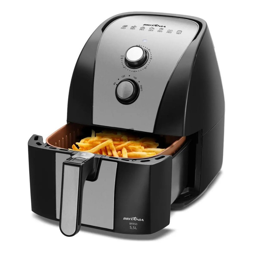 Fritadeira Air Fryer Britânia 5,5L 1500W Gold BFR51 127V