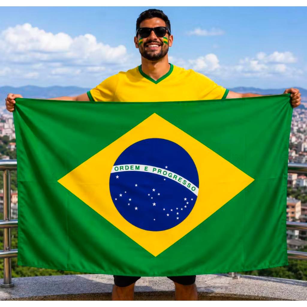 Bandeira Do Brasil Oficial 180x120 Cm Poliéster Brasil Copa Brasil