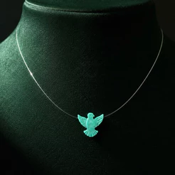 Colar Nylon com Espírito Santo Verde Prata 925 Delicado