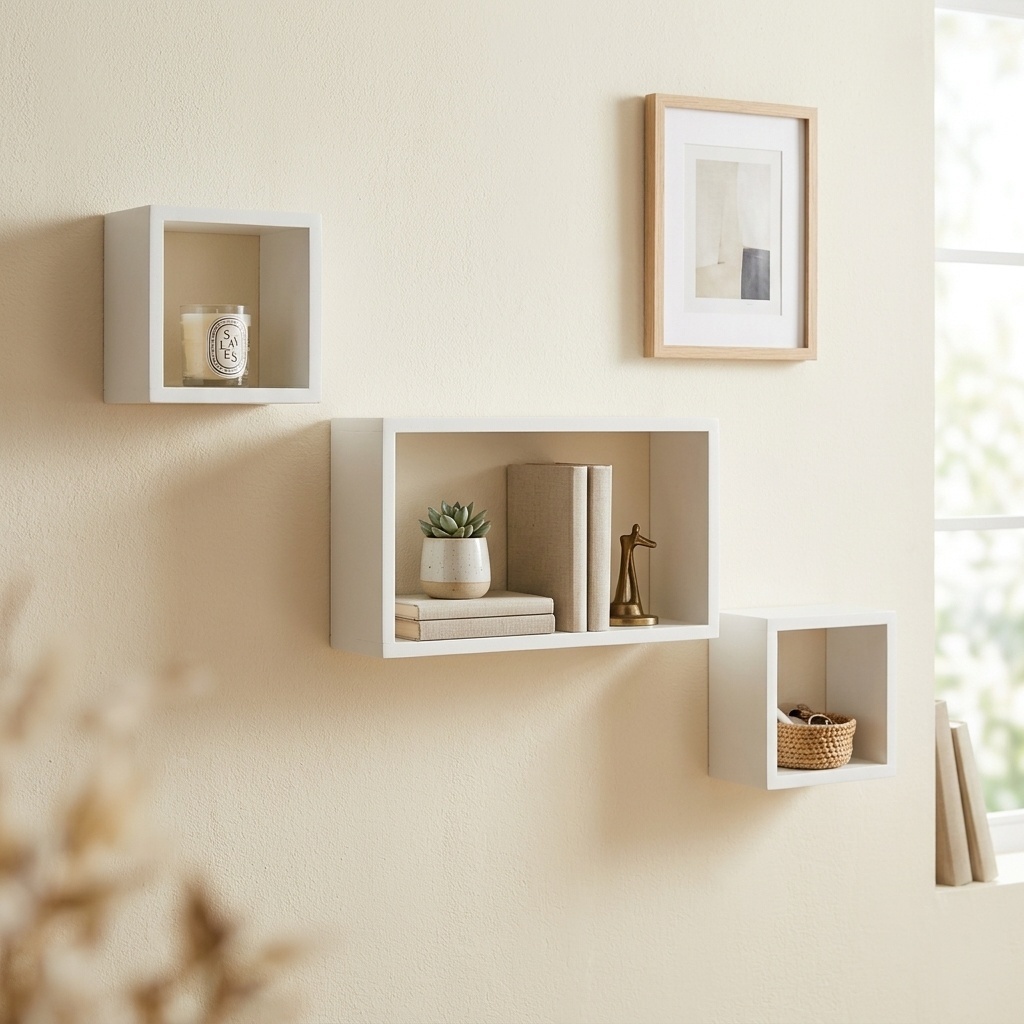 Kit 3 Nicho Decorativo Parede Prateleira Suspensa Sala Quarto Escritório Organização Armazenamento