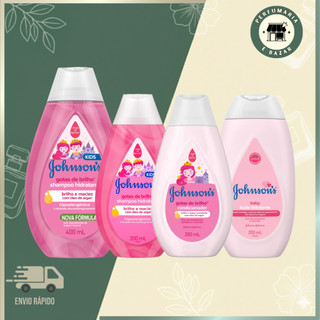 KIT JOHNSON'S BABY Gotas de Brilho - Shampoo + Condicionador + Loçao Hidratante