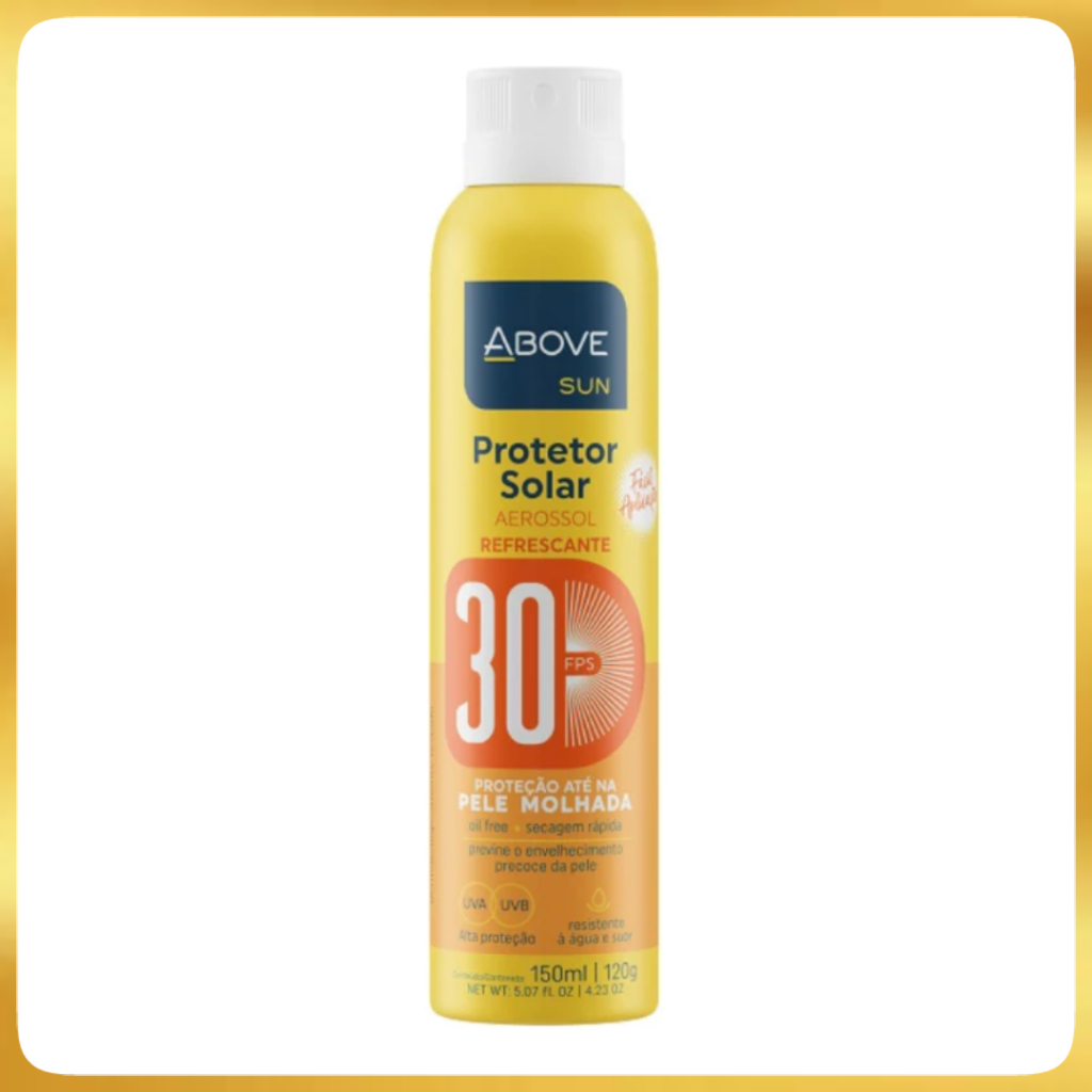 Filtro Solar Protetor Fator FPS 30 Spray Aerossol Leve Não Oleoso Resistente à Água Above 150ml