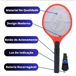 RAQUETE ELETRICA MOSQUITO RECARREGAVEL CORES SORTIDAS - ART HOUSE