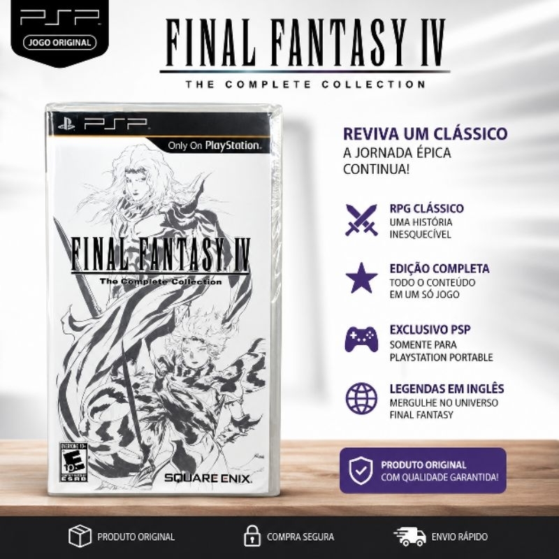 Final Fantasy IV The Complete CollectionPSP Original Lacrado Mídia Física