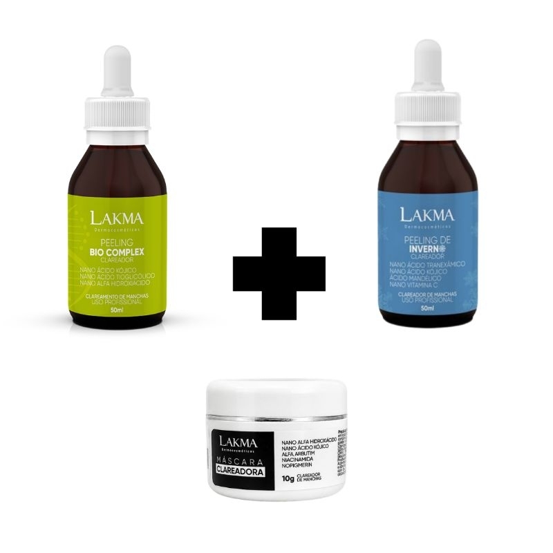 ✨ Kit Clareador Profissional Lakma – 3 produtos  | Tratamento para Manchas, Melasma e Uniformização da Pele