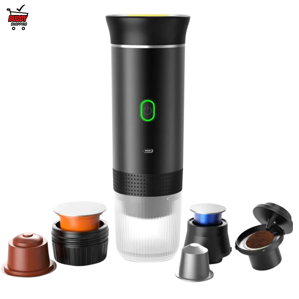Cafeteira Eletrica Portatil 3 em 1 Espresso Recarregavel USB para Po e Capsula Copo 120ml CF-1503