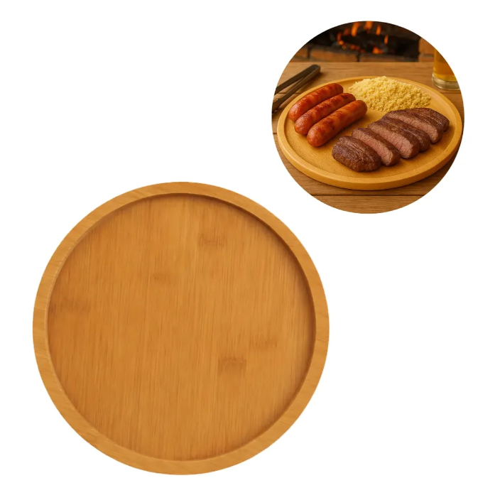 Petisqueira Giratória Redonda Tábua de Frios Decoração MDF 26cm