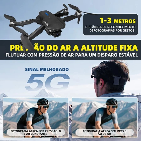 Drone 4K Profissional E88 Pro - Câmera 1080P Grande Angular, WiFi FPV, Voo Autônomo
