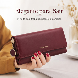 Carteira Feminina Elegante Tipo Clutch Longa para Trabalho Passeio e Compras