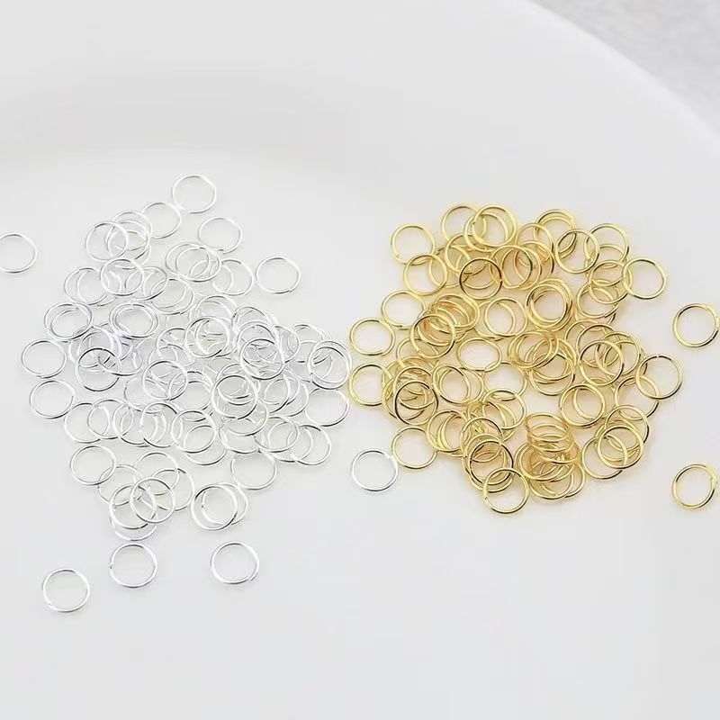 100-500 unidades  Argola Elo Metal 4 5 6 7 8 10mm Banhado Prata Fornitura Colar Pulseira Bijuteria Atacado