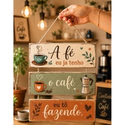 Plaquinha Decorativa Cantinho do Café Placas Para Decorar com estilo