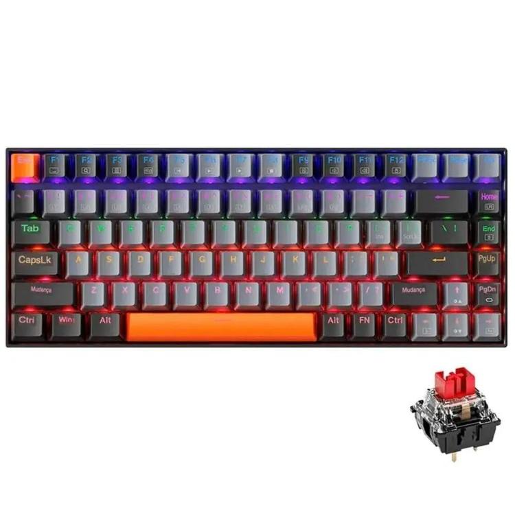 TECLADO MECÂNICO MACHENIKE K500A B84 COM FIO TKL SWITCH RED.