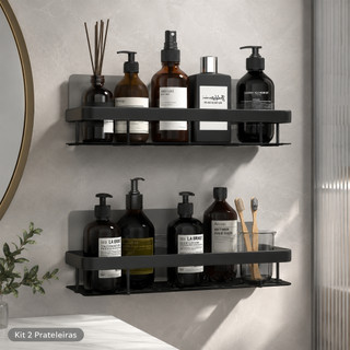 Prateleiras de Canto para Banheiro Porta Shampoo Sabonete Box Organizador Parede