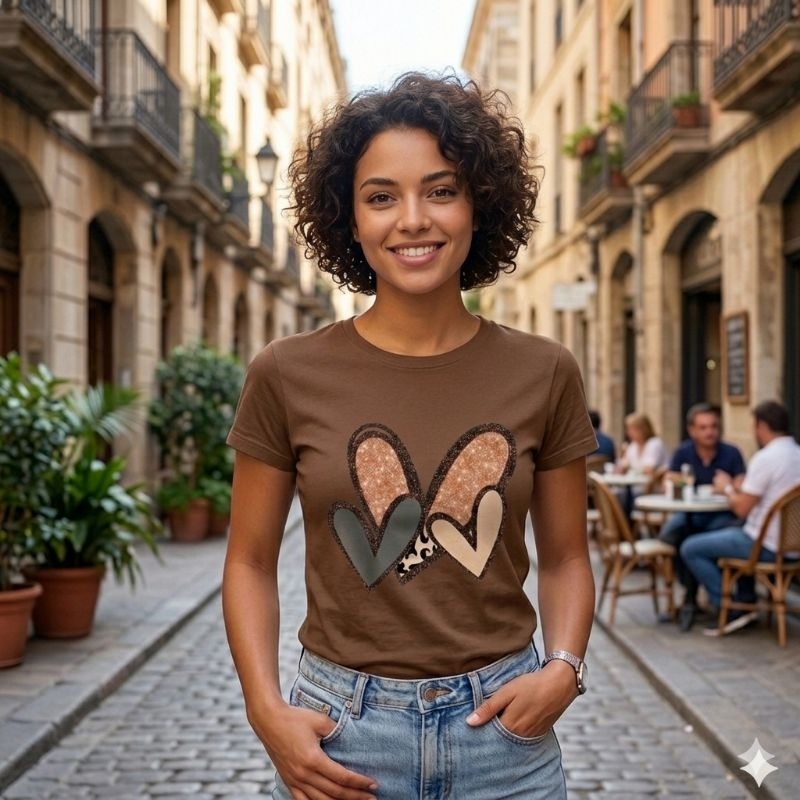 Baby Look Blusa Feminina Básica Casual Elegante 100% Algodão T-Shirt Manga Curta Gola Redonda — imagem 2 de 2