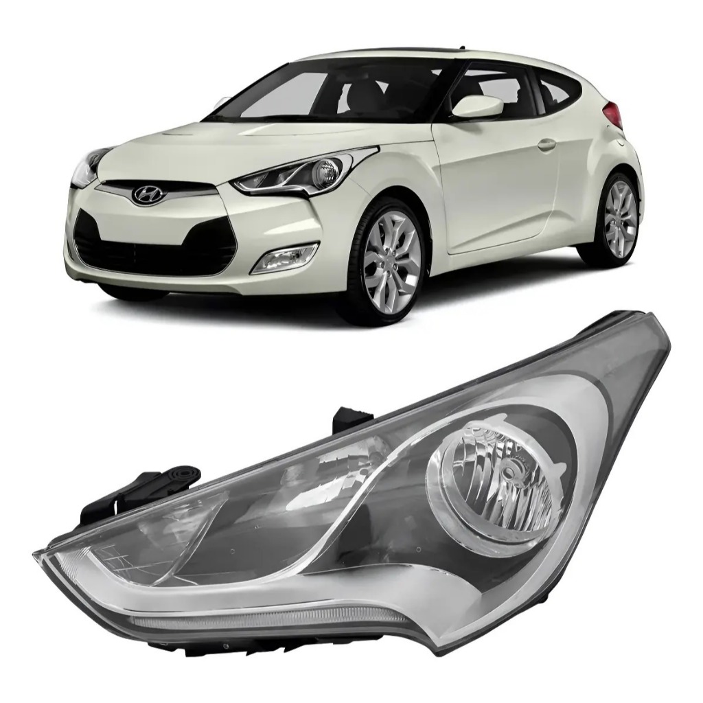Farol Led Dianteiro Máscara Negra Veloster 2011 2012 2013 Esquerdo Motorista 92101-2V500 921012V500