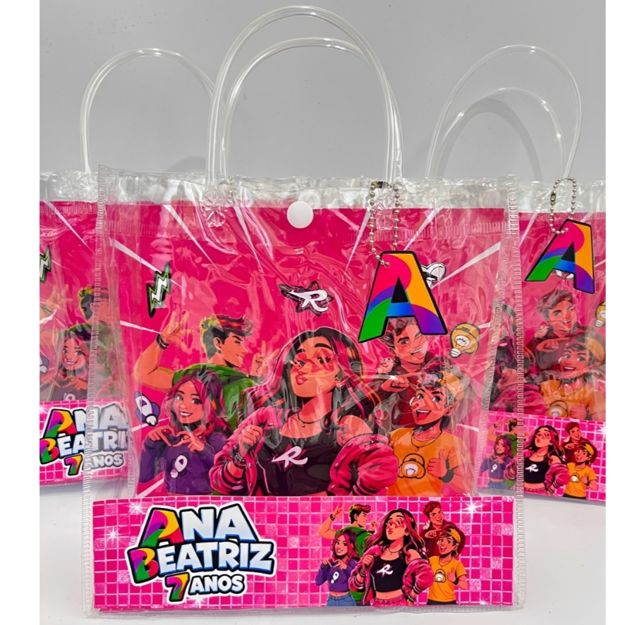 Sacola PVC Personalizada Emily Vick- Os Rosas- 20x20x8- Festa infantil- Lembrancinhas- Fazemos todos os temas