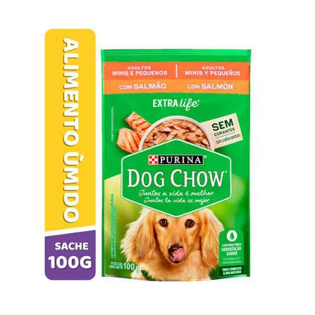 Ração úmida Dog chow raças pequenas sabor salmão
