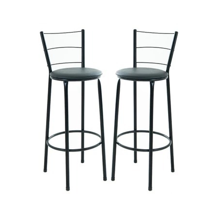 Kit 2 Banco Preto Alto Banqueta Bistrô Para Festas Cozinha Bancada Reforçada (1 KIT POR COMPRA)