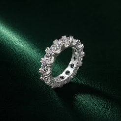 Anel Prata 925 Aparador Russo Transparente 5mm Elegante