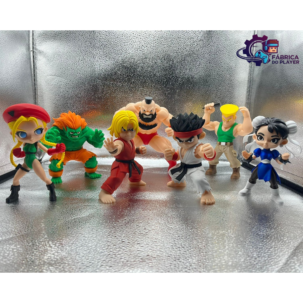 Bonecos Street Fighters Ryu,Ken,Chun Li,Guile,Zangief,Blanka,Cammy