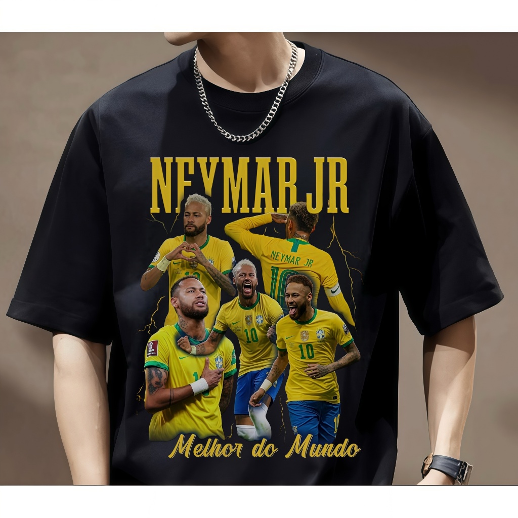 Camiseta Neymar Premium 100% Algodão Ney Goat Prime Futebol Ousadia e Alegria Njr Lançamento 2026 Brazil Copa do Mundo