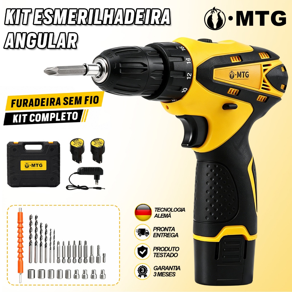 Complete Cordless Drill/Impact Driver/Impact Wrench Set with PRO Accessories