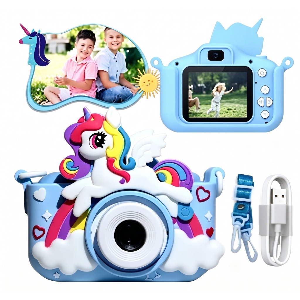 Mini Câmera Infantil Mini Recarregável Com Capa HD Video Jogos Fotos e filmagem de filmes Real Pho