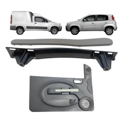 Puxador E Moldura Da Porta Fiorino Uno Vivace Modelo Duas portas Vidro Elétrico Ano 2011 2012 2013 2014 15 16 Até 2020