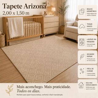 Tapete Sala 2,00x1,50 Geométrico Moderno Antiderrapante Lavável Macio Quarto Escritório
