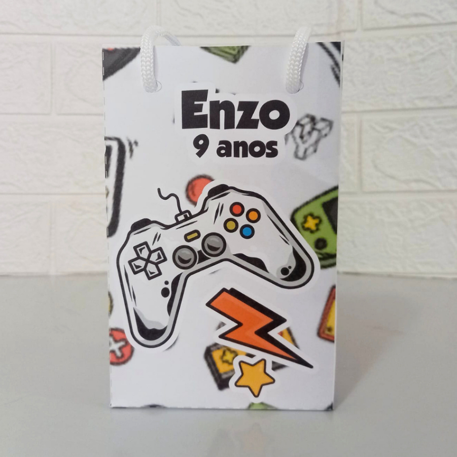 Sacolinha VIdeo Game Personalizada| Festa Infantil|Lembrancinhas|Aniversário|Supresa