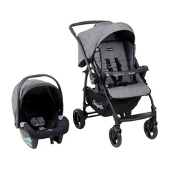 Carrinho Passeio Bebê Conforto Burigotto Rio 22 Mesclado Preto (0 à 22Kg)