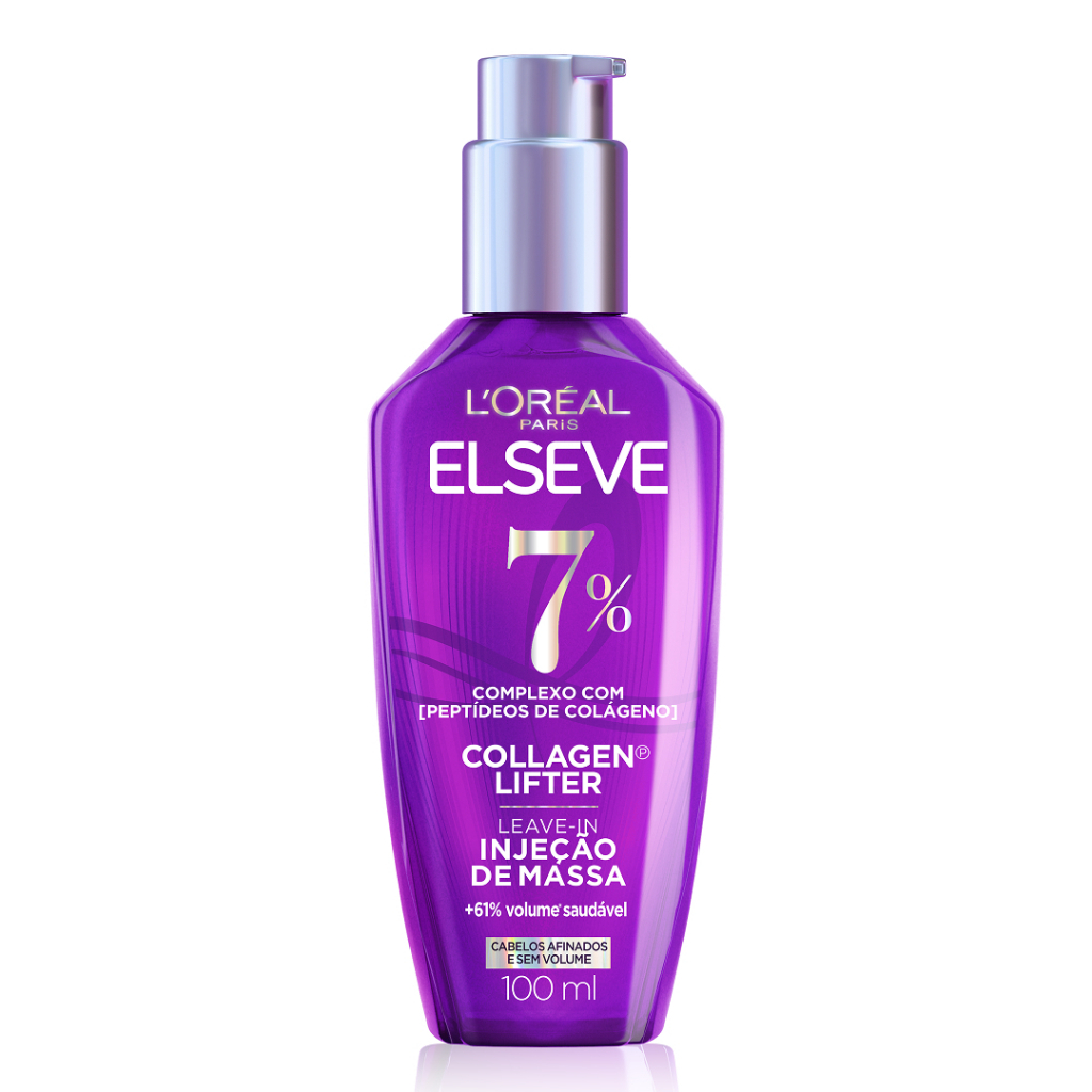 Imagem Leave-in Sérum Capilar Para Cabelos Finos Injeção de Massa, Aumenta o Volume em 61%, Elseve Collagen Lifter 100ml
