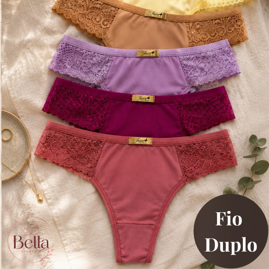 Kit Com 5 ou 10 Calcinha Fio Duplo Levanta Bumbum Confortável
