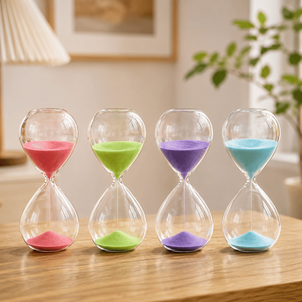 Ampulheta Relogio Temporizador Areia 15 e 30 minutos Decoração Colorido