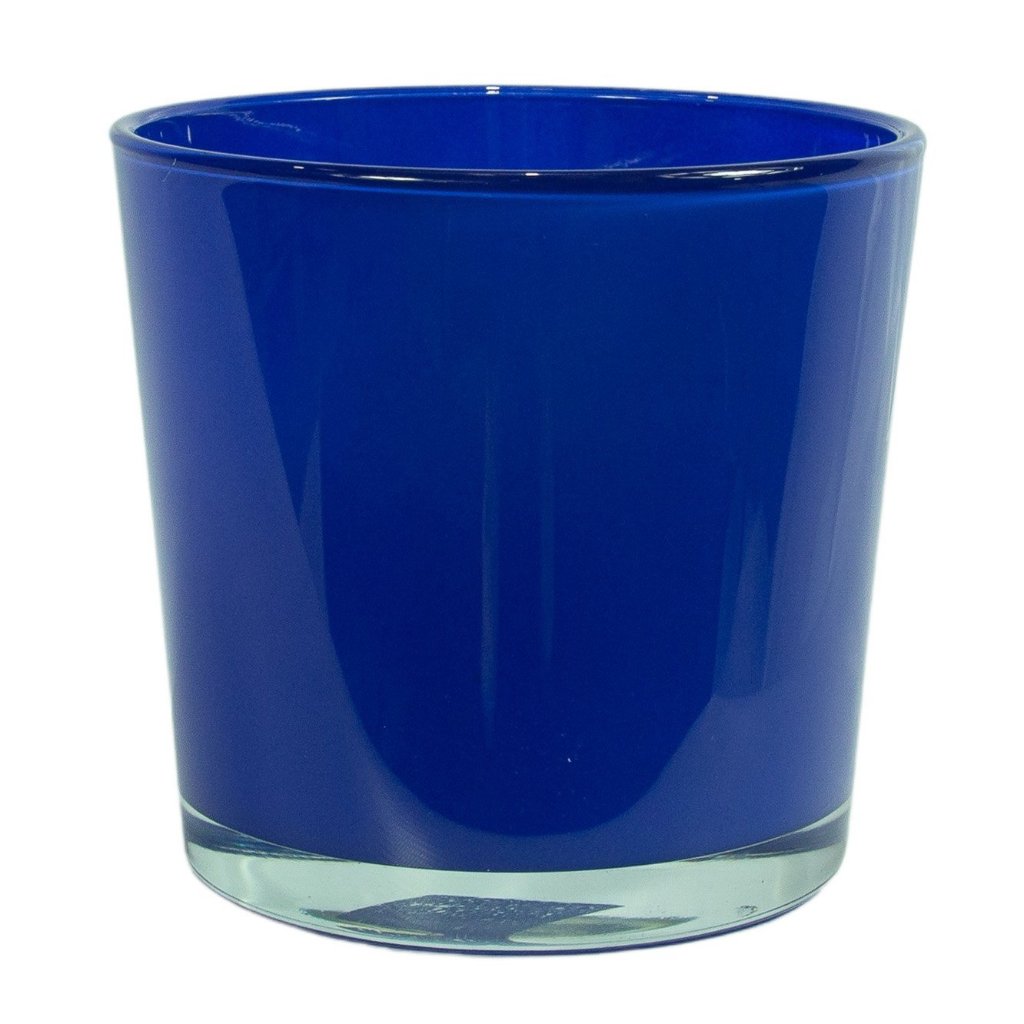 Vaso Cachepot Para Plantas Vidro Polonês - Nico Azul