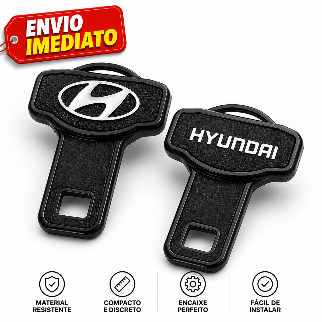 Clip Cinto Segurança Universal Hyundai Anti Alarme Bipe Encaixe Rápido Acessório Automotivo Compacto