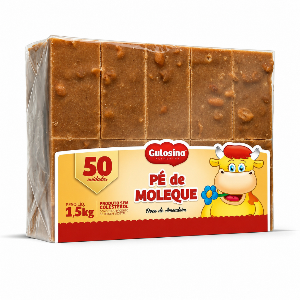 Doce Pé De Moleque C/50 Unidades 1,5Kg Gulosina
