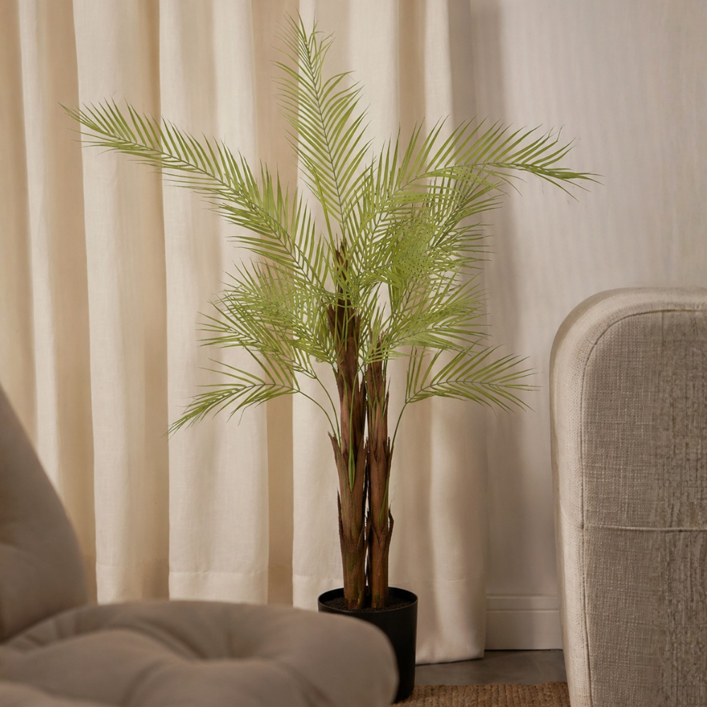 Palmeira Areca Artificial Realista com Pote Planta Decorativa 90cm e 110cm