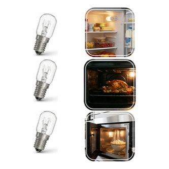 Kit 3 Lampada E14 15w 127v P/ Fogoes Geladeiras Microondas