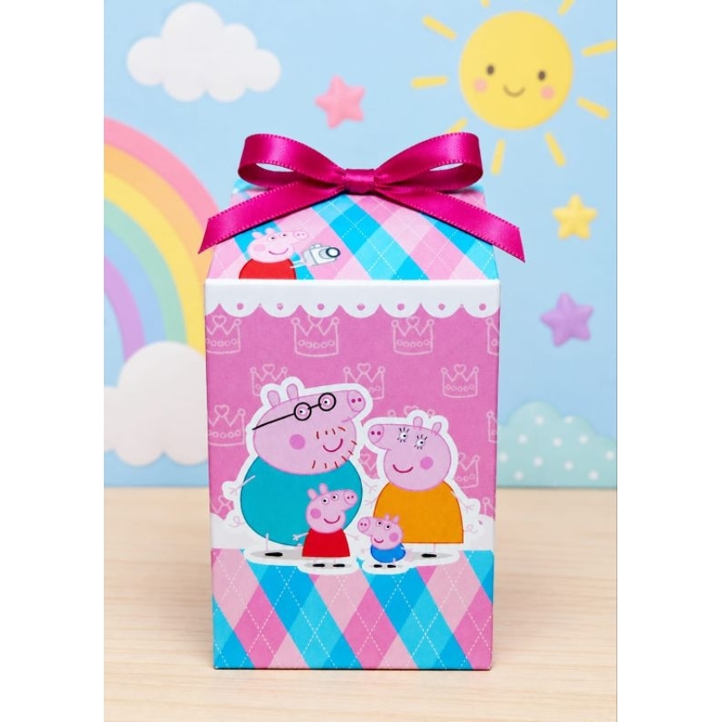 ​Caixinha Milk Peppa Pig Rosa Personalizada Nome Idade – Kit 10 a 40 Unidades Lembrancinha Festa